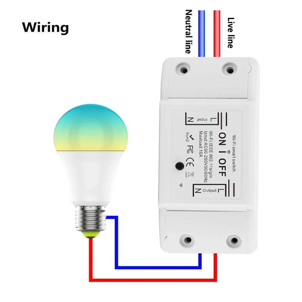 Tuya inteligente wifi interruptor mini diy interruptor 10a vida inteligente controle de aplicativo sem fio funciona com alexa google casa yandex alice