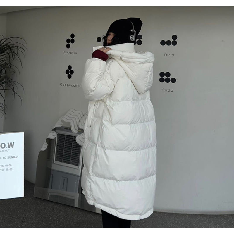 Thickened Winter Down Jacket for Women, Medium Length, Loose Casual Coat, Knee Warm Jacket, New