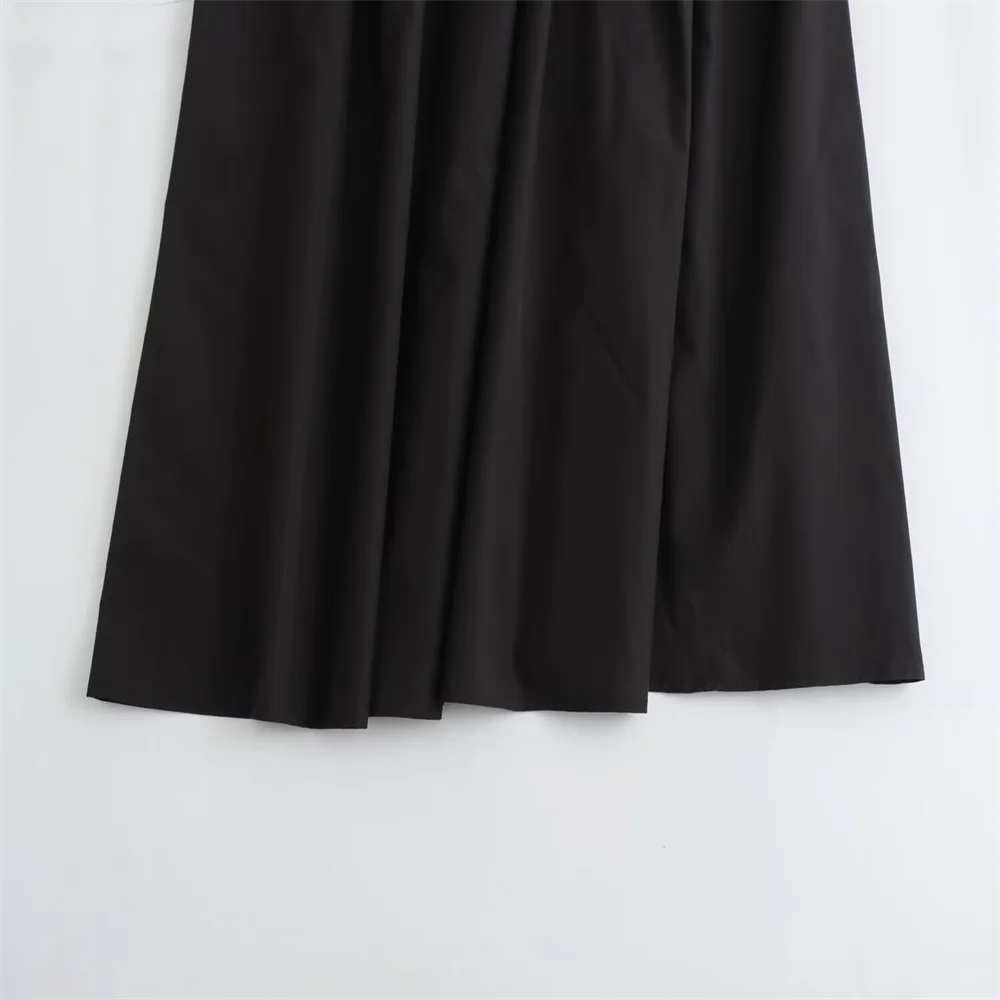 Mooyufon 2025 Dames temperament veelzijdige losse en casual effen kleur hoge taille rok middellange A-lijn rok