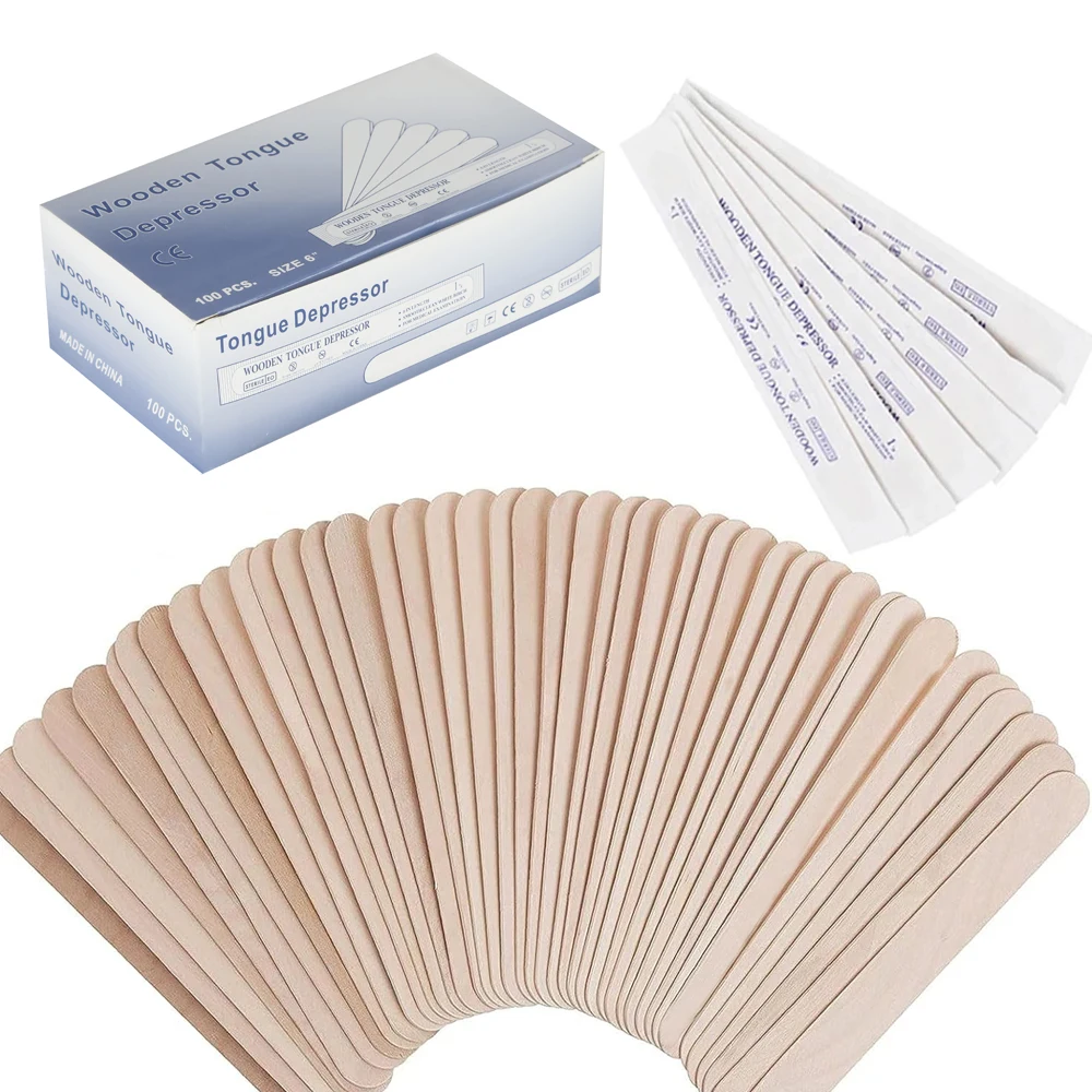 10/30/50/100PCS Einweg Zunge Spatel Holz Tattoo Waxing Stick Individuelle Papier Pack Haar Entfernung Sticks Tattoo Liefert