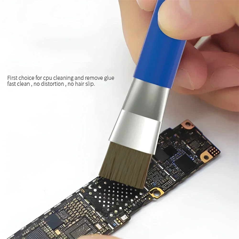Antistatische ESD tweekoppige borstel printplaat reparatie voor IC chip PCB lassen mobiele telefoon/computer moederbord schoonmaken