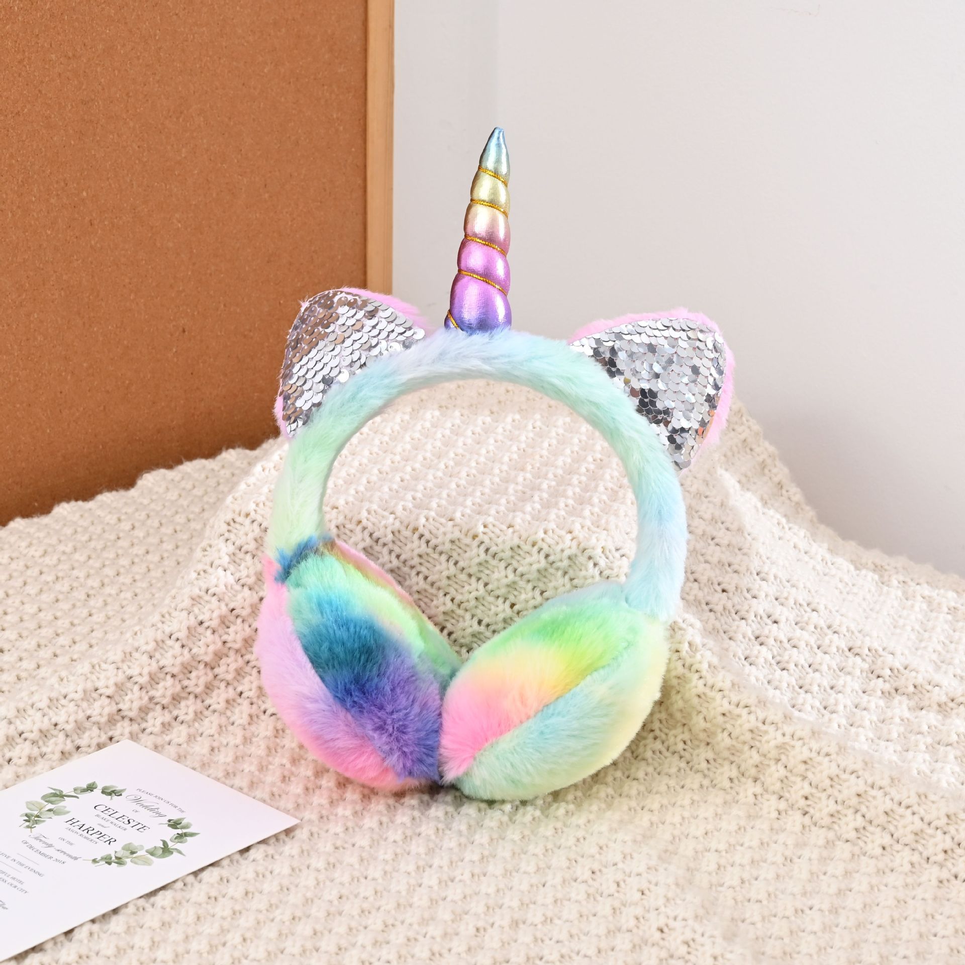 Cute Unicorn Earmuffs Children Kids Cat Ears Lovely Ear-Muffs Cover Warmer Plush Headband Fur Headphones Winter Fluffy Earflap