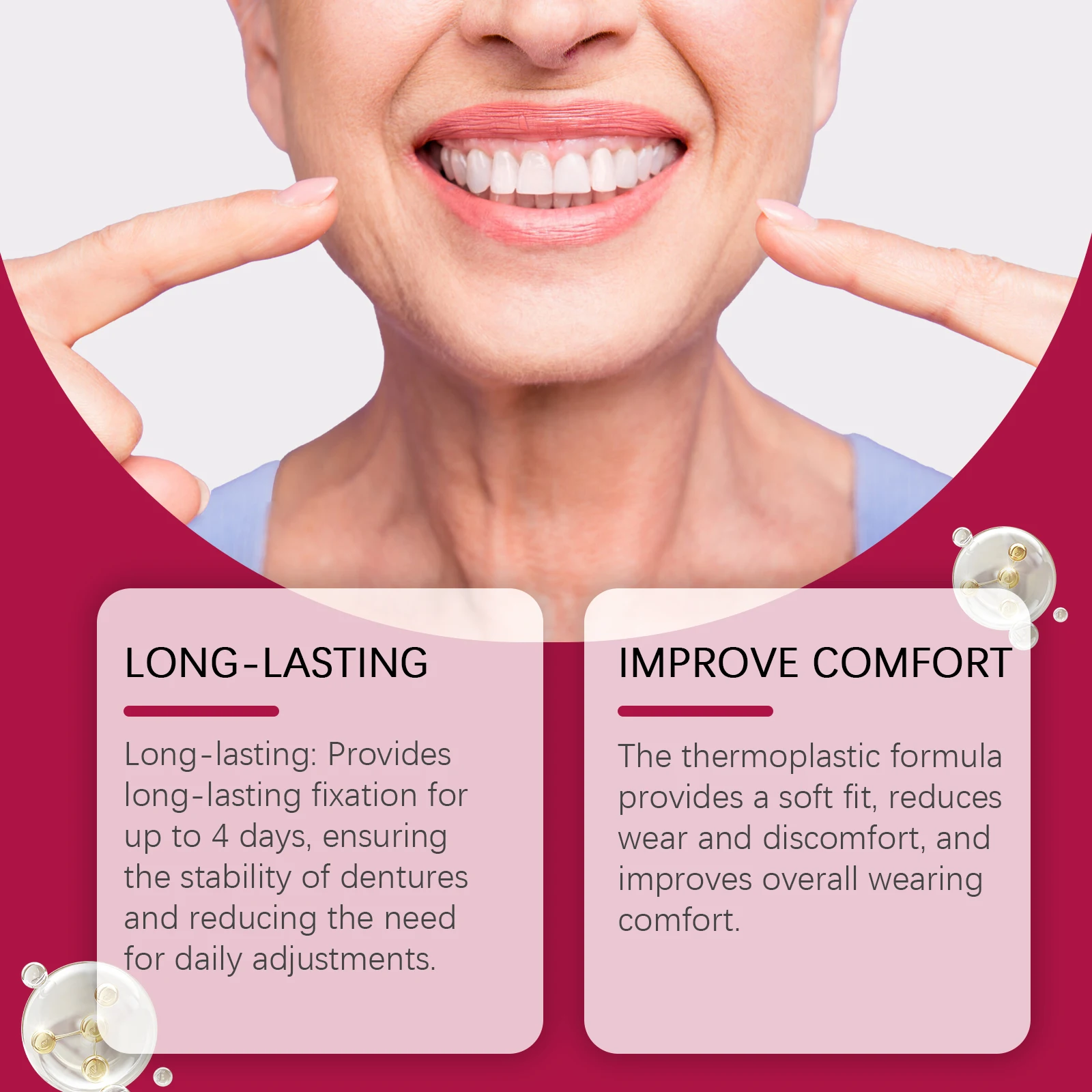 Comfort Denture Adhesives Glue Teeth Care Thermoplastic Denture Silicone Reline Kit Adhesive Cushion Friction Fixed Dentures