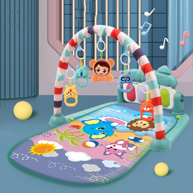 เด็กฟิตเนสขาตั้งของเล่นทารกเพลงRack Play Matเด็กฟิตเนสกรอบCrawlingของเล่นเด็กกิจกรรมGymเกมกิจกรรมพรมผ้าห่มNe