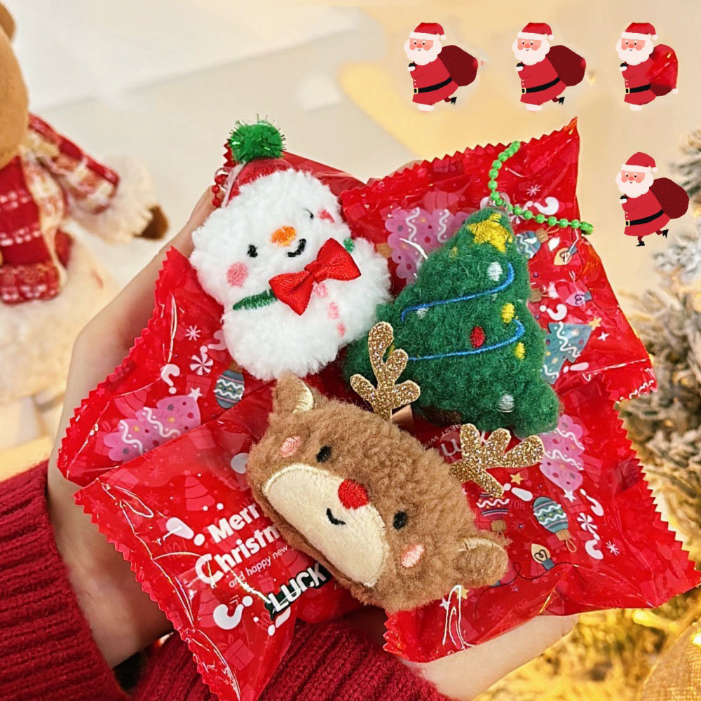 5 uds. Bolsa ciega sorpresa de Navidad, broche colgante de muñeca, Pin decorativo, colgante, regalo de Navidad para niños