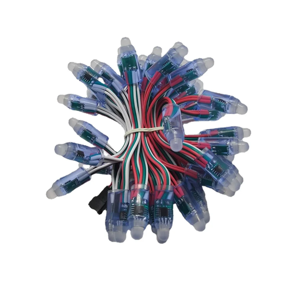 50 teile/los DC5V /DC12V 12mm WS2811 IC weißes Kabel LED-Modul String Weihnachten LED Pixel Licht adressierbare wasserdichte RGB-Lampe