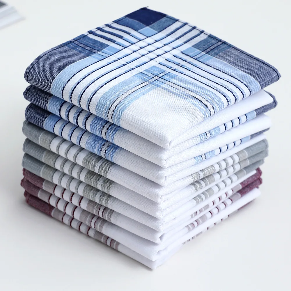 6/9/12 Stück Herren Plaid Segment Taschentuch Anzug Taschentuch Europäisches und amerikanisches helles Handtuch aus reiner Baumwolle 40 cm