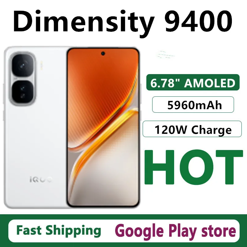 Original vivo iqoo neo 10 pro dimensão 9400 6100mah 120w supervooc 50mp imx921 ois 6.78 Polegada amoled 144hz nfc ota