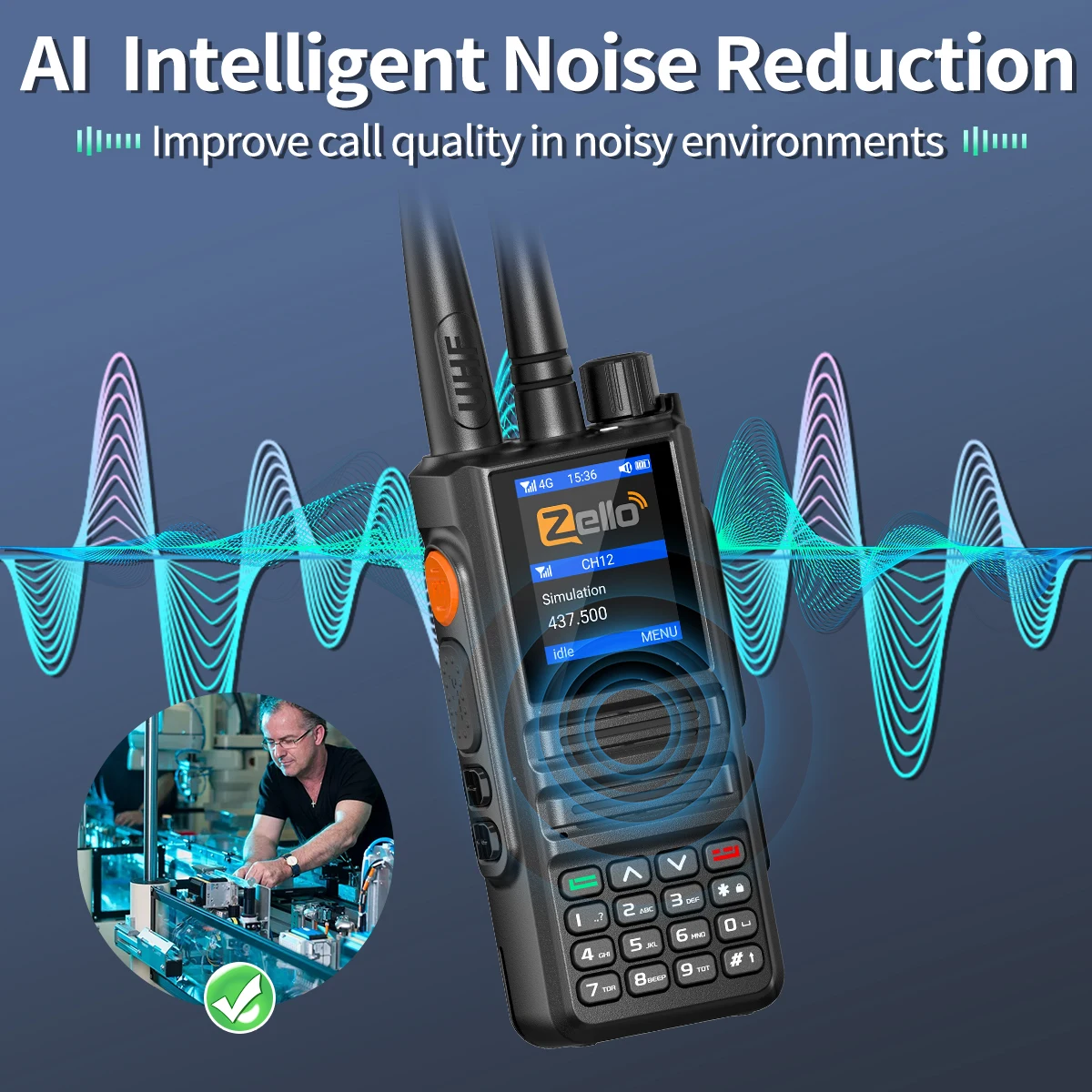 ABBREE GP-889 Walkie Talkie Dual Mode POC Netzwerk Radio ZELLO Global UHF Bluetooth WIFI Android 2/3/4G Typ-C Amateurfunk Jagd