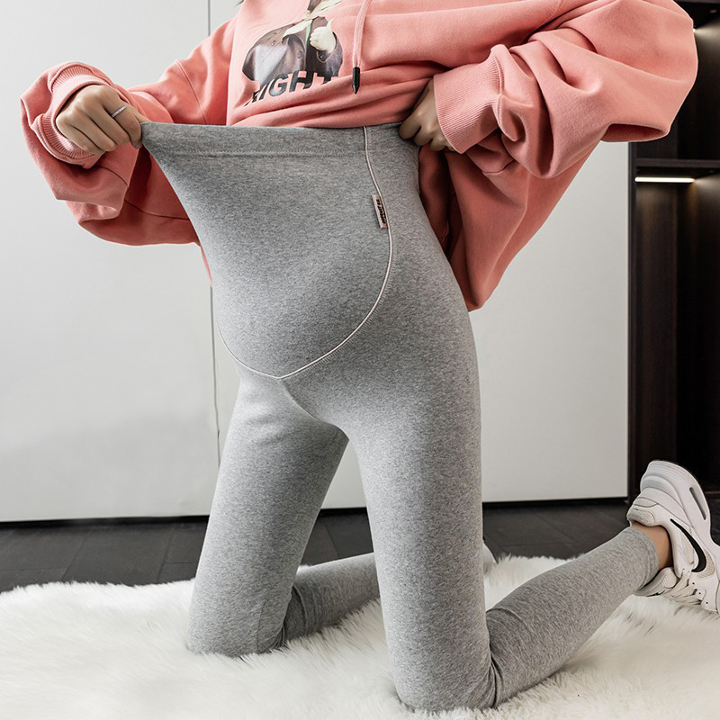 妊婦用コットンマタニティレギンス、厚手の暖かいプラスベルベット、サーマルフリースベリーパンツ、妊娠服、4シーズン
