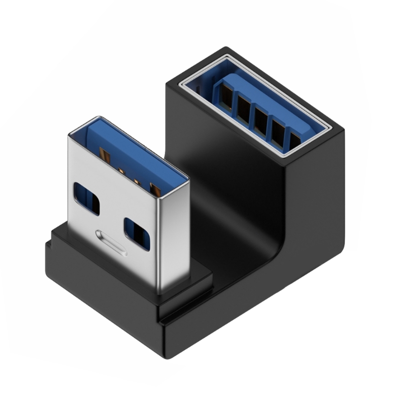 Adaptador de extensión de ángulo recto USB 3,0 macho a hembra de 90 grados, adaptador de codo hacia arriba USB de 10Gbps para conversión de conector de PC portátil
