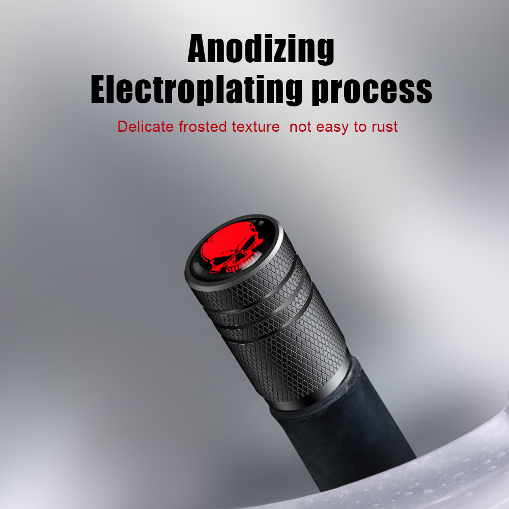 Autcoat 4 pçs/set tampas da válvula do pneu do carro crânio tampa da válvula da roda auto pneu válvula de ar tampas da haste capa poeira para veículos do carro estilo