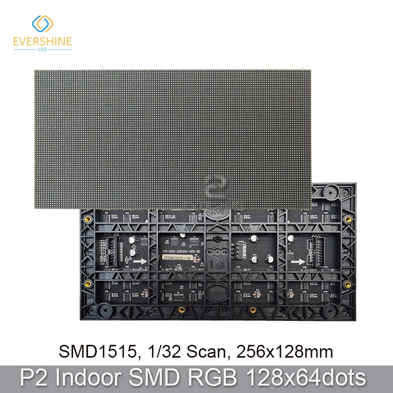 High Resolution P2 256*128mm SMD1515 128x64 Pixel RGB Full Color Indoor LED Panel Matrix LED Advertising TV Display Screen
