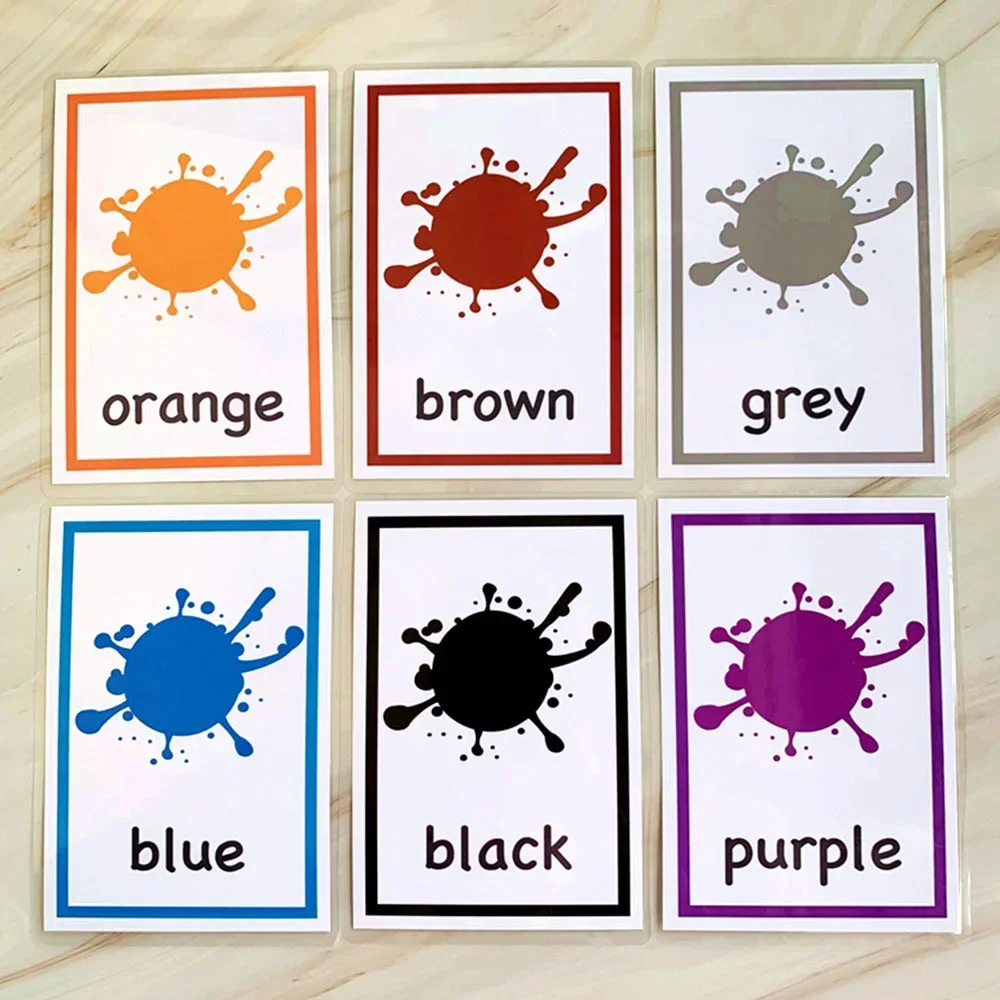 12 Chiếc Trẻ Em Montessori Đồ Chơi Học Tiếng Anh Thẻ Từ Màu Sắc Đèn Flash Thẻ Trẻ Em Màu Nhận Thức Nhớ Giáo Dục Đồ Chơi