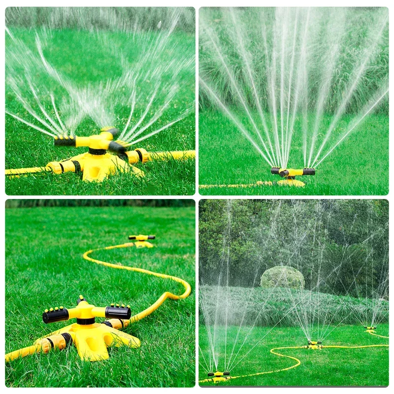 3 bracci regolabili 360 °   Sistema di irrigazione a rotazione automatica - Attrezzo da giardino per irrigazione del prato a risparmio idrico per grandi cantieri con impieghi gravosi
