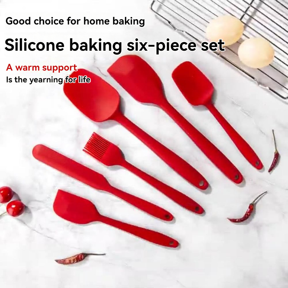 Ensemble de spatules en silicone pour barbecue, 6 pièces, accessoires de cuisine, pour crème, gâteau, F2