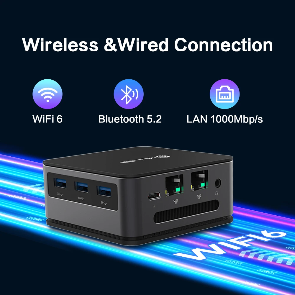 MLLSE G2 Mini PC, processeur Intel N100, DDR5 12 Go de RAM, 512 Go SSD, Wi-Fi 6, BT 5.2, Windows 11 Mini ordinateur de bureau