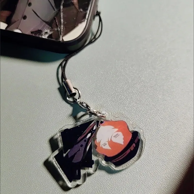 Bungo chiens errants chaîne de téléphone portable Dazai Osamu Nakahara Chuuya pendentif en acrylique sangles de téléphone portable Kawaii suspendu lanière mignonne