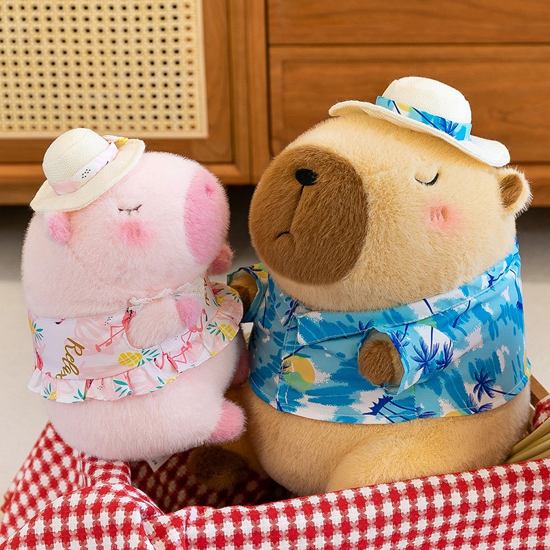 Gelbe Ente Schwimmring Capybara Plüschtier Niedliche Simulation Beachwear Capibara Kawaii Stofftier Kapibala Geburtstag Reisegeschenke