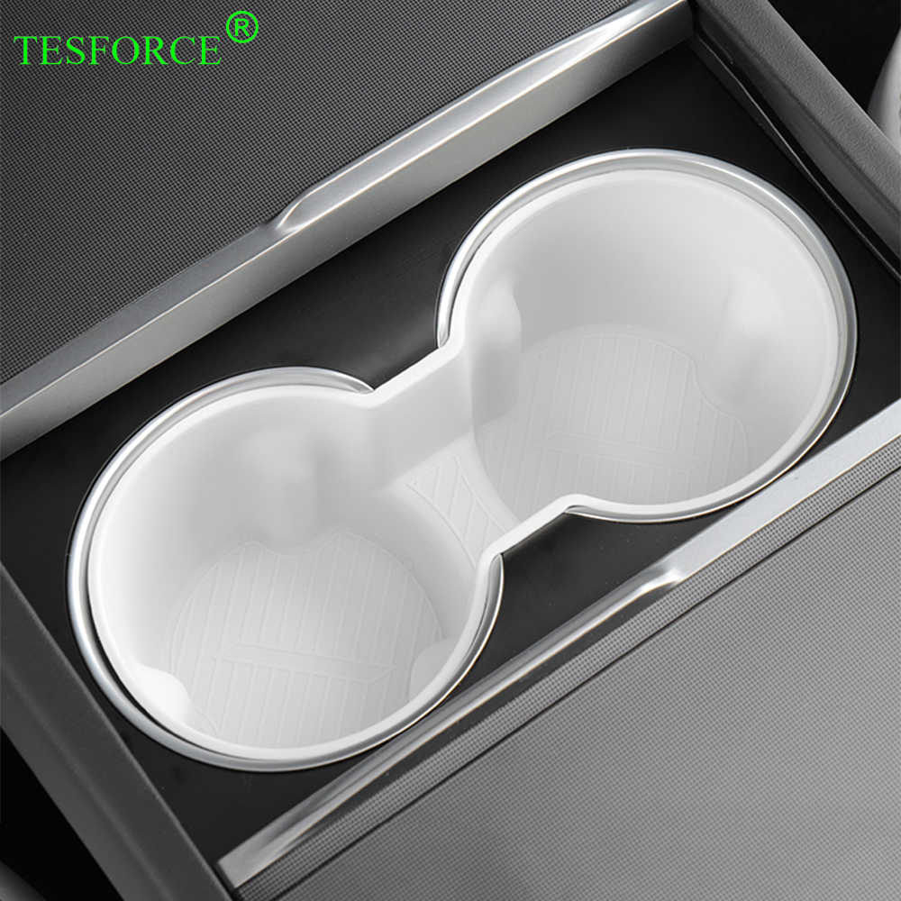 Portavasos de Control central para Tesla Model 3 Highland 2023-2024, organizador montado en el centro, modelo 3+, posavasos delantero y trasero