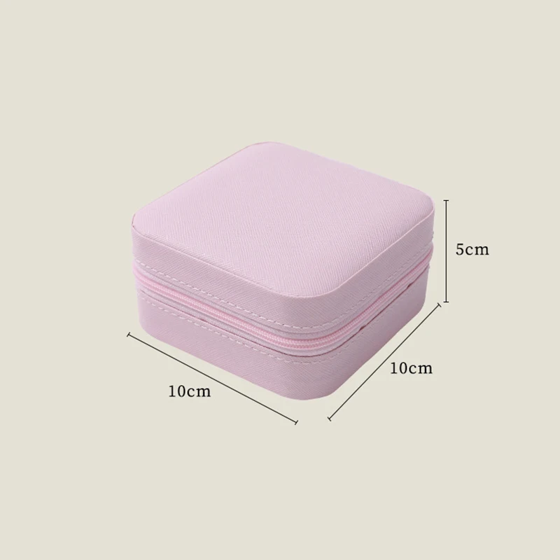 Mini caja cuadrada para anillos, pendientes portátiles, almacenamiento de joyas, caja de almacenamiento multifuncional, organizador de joyas
