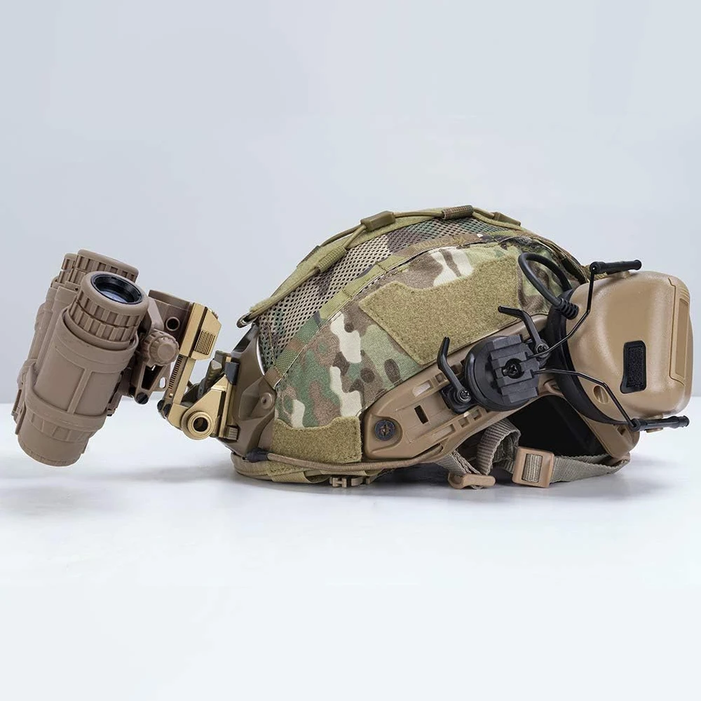 BOOIU หมวกกันน็อคยุทธวิธีการล่าสัตว์กลางแจ้ง Wargame Fast หมวกกันน็อกผ้าสําหรับ Ops-Core CS Camo หมวกกันน็อกทหารอุปกรณ์