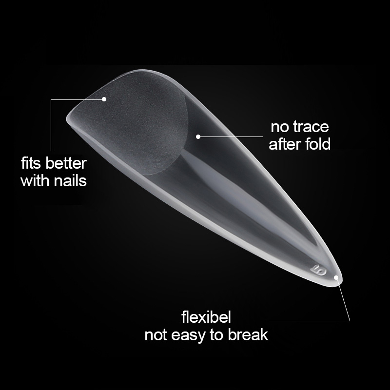 PINPAI 透明アクリルロング付け爪カプセルアーモンドフレンチ棺フルハーフカバー付け爪人工爪ソフトジェルヒント