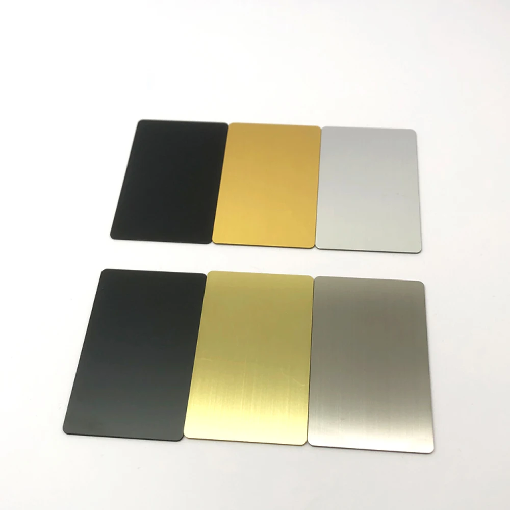 5-Pack 13.56MHz NFC Blank Metal-PVC Hybrid Business Cards with 215 Chip & 504-Byte Memory, Laser Customizable on Metal Side