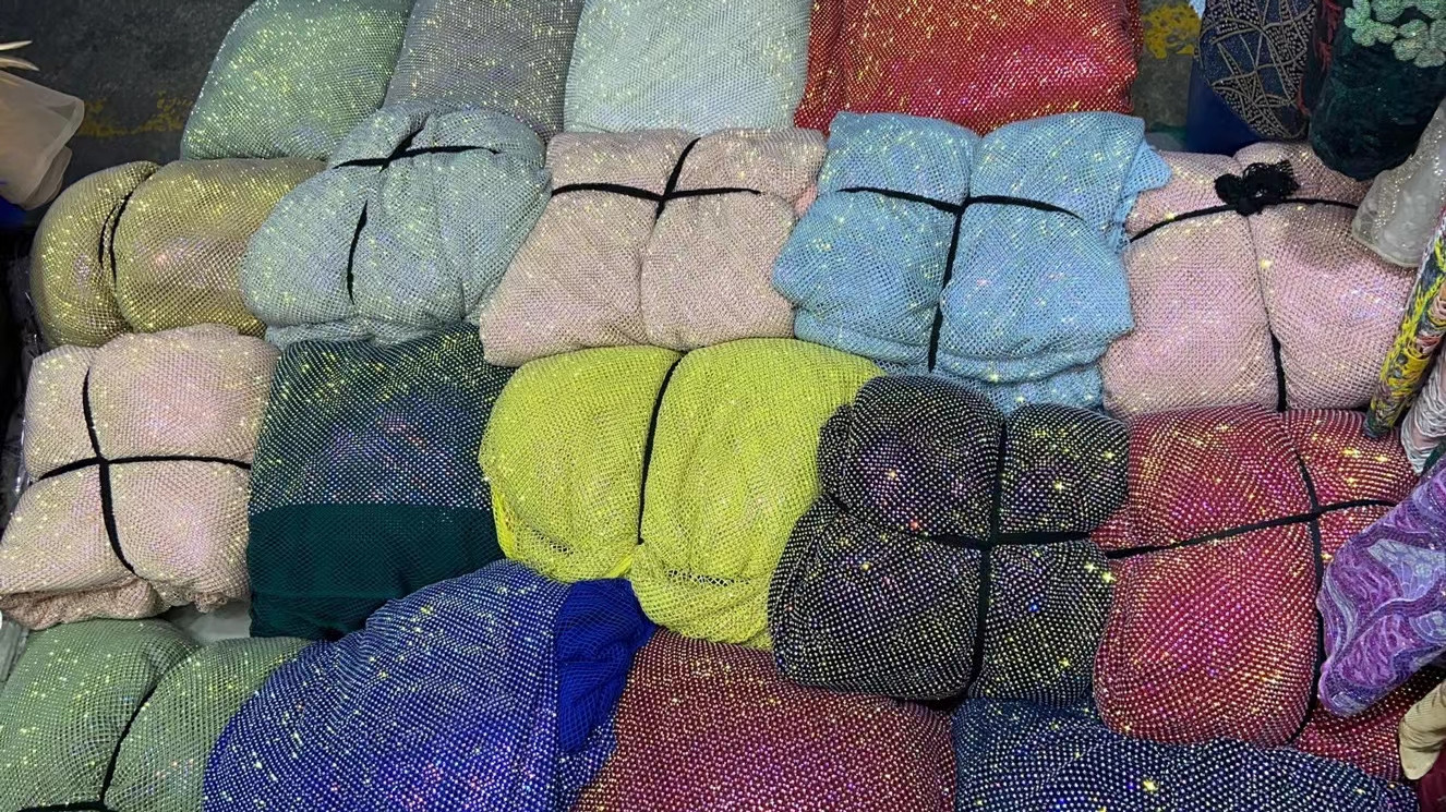 Tecido de renda africano com pedras pesadas, tecido de renda nigeriano, costura vestido de noiva, alta qualidade, 3kg, 5 jardas, 2023