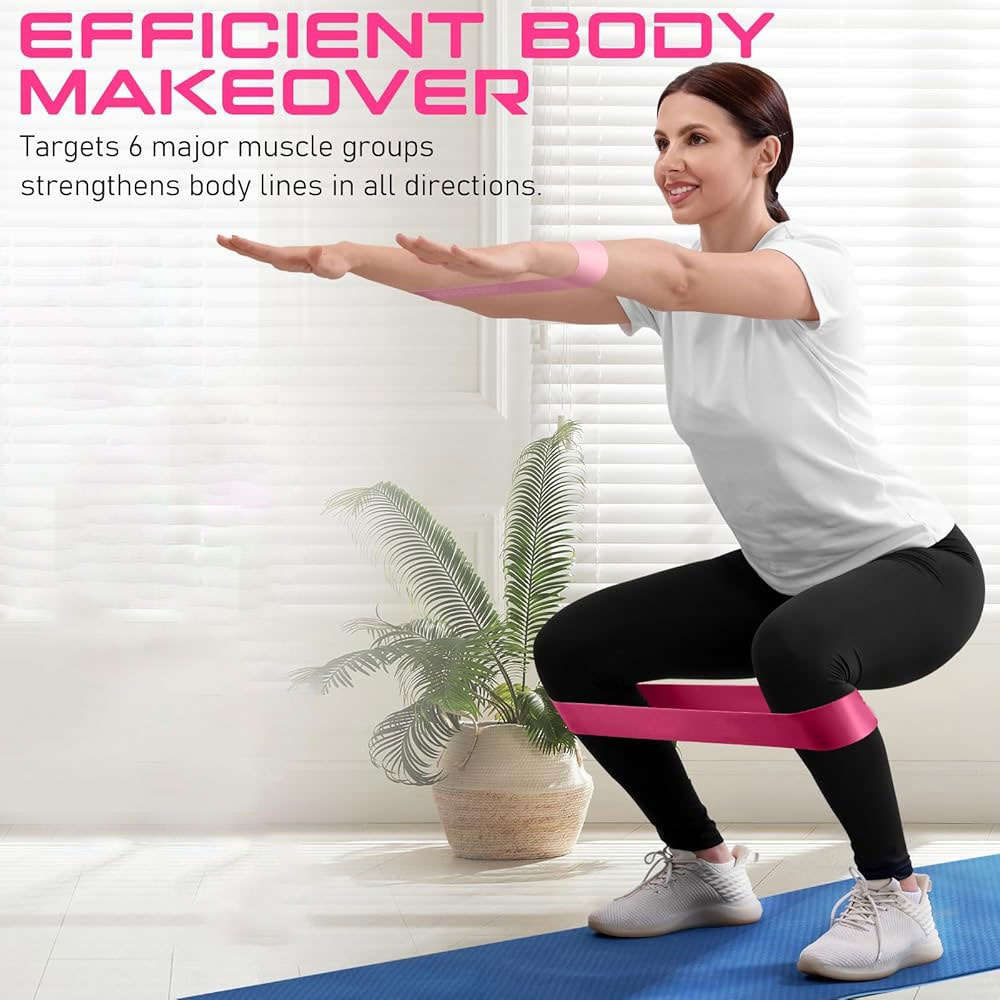 Bandas de resistencia para hacer ejercicio, bandas elásticas de bucle de ejercicio, juego de bandas elásticas para principiantes de Yoga para piernas de botín, flexibles de Pilates