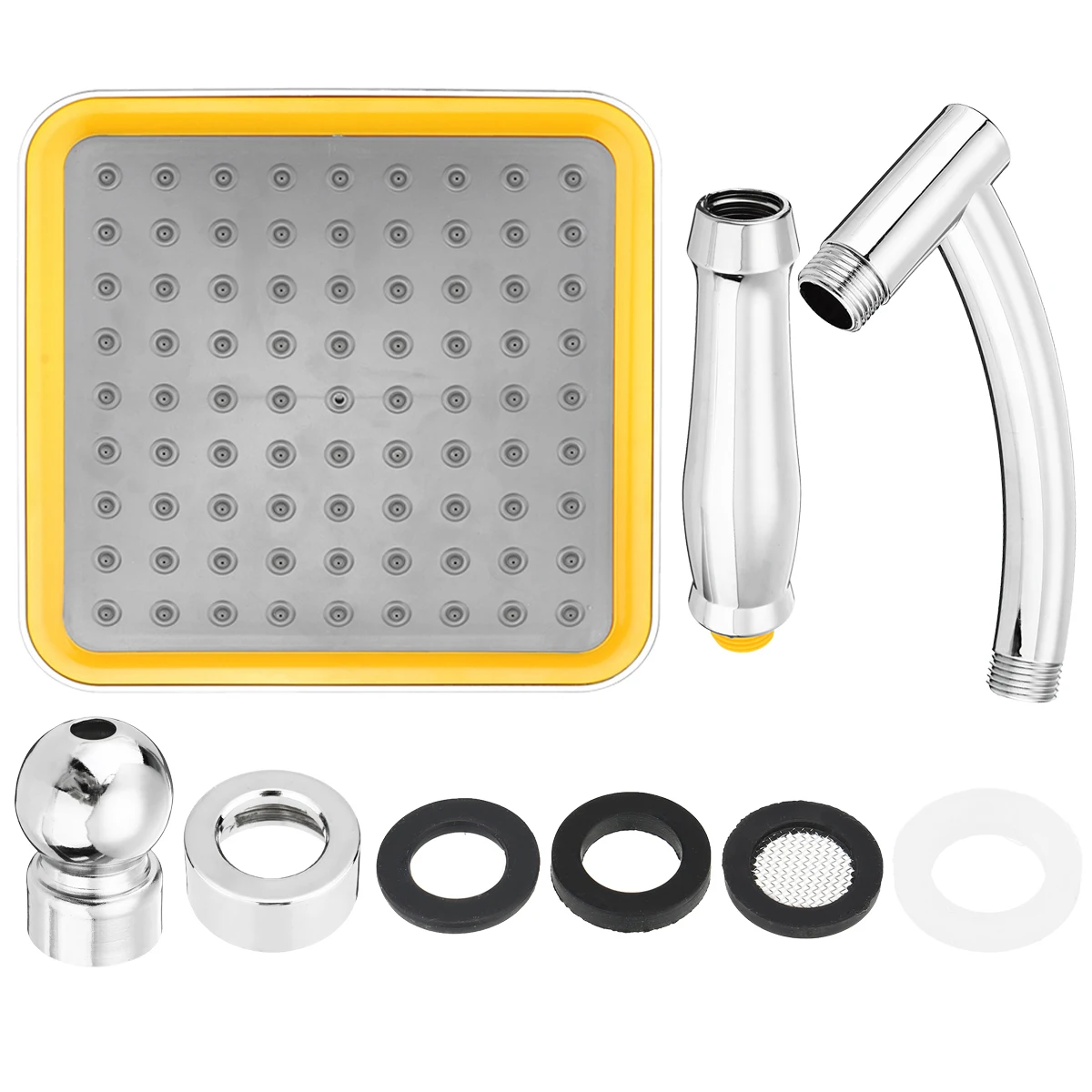 9 นิ้วหมุน 360 องศาห้องน้ําหัวฝักบัว ABS Chrome Water Saving Shower Extension Arm หัวฝักบัวมือถือบาง