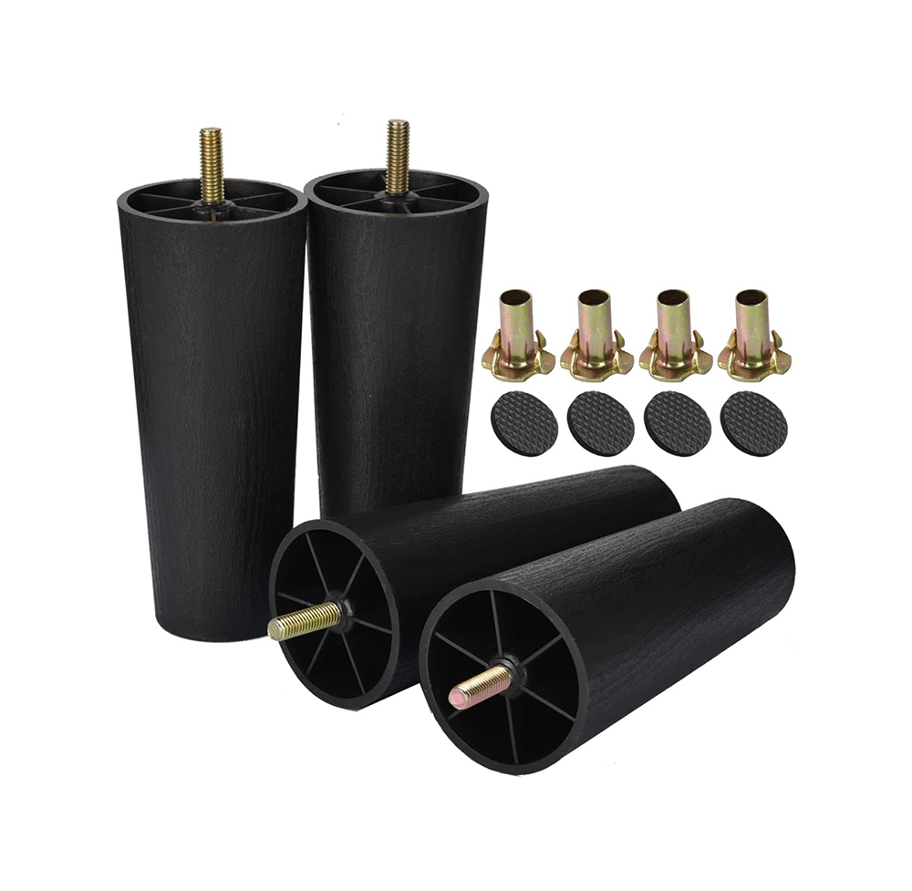ขาเฟอร์นิเจอร์พลาสติก,4 ชิ้นโมเดิร์นเรียวรอบเปลี่ยนเกลียว M8 (7.8 มม.) สําหรับโซฟาทีวี Ottoman ตู้