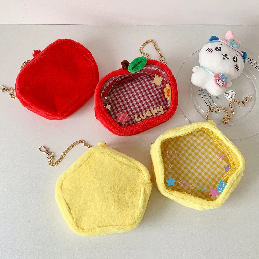 INS Koreanische Rote Apfel Tasche Anhänger Zubehör Nette Mode Transparent PVC Puppe Lagerung Tasche Student Rucksack Anhänger Mädchen Geschenke