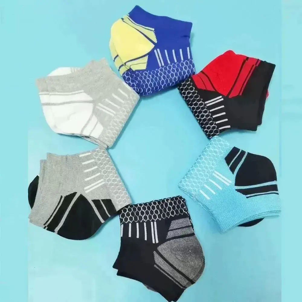 6 pares de calcetines deportivos cortos para hombre: calcetines deportivos que absorben la humedad, transpirables y para todas las estaciones