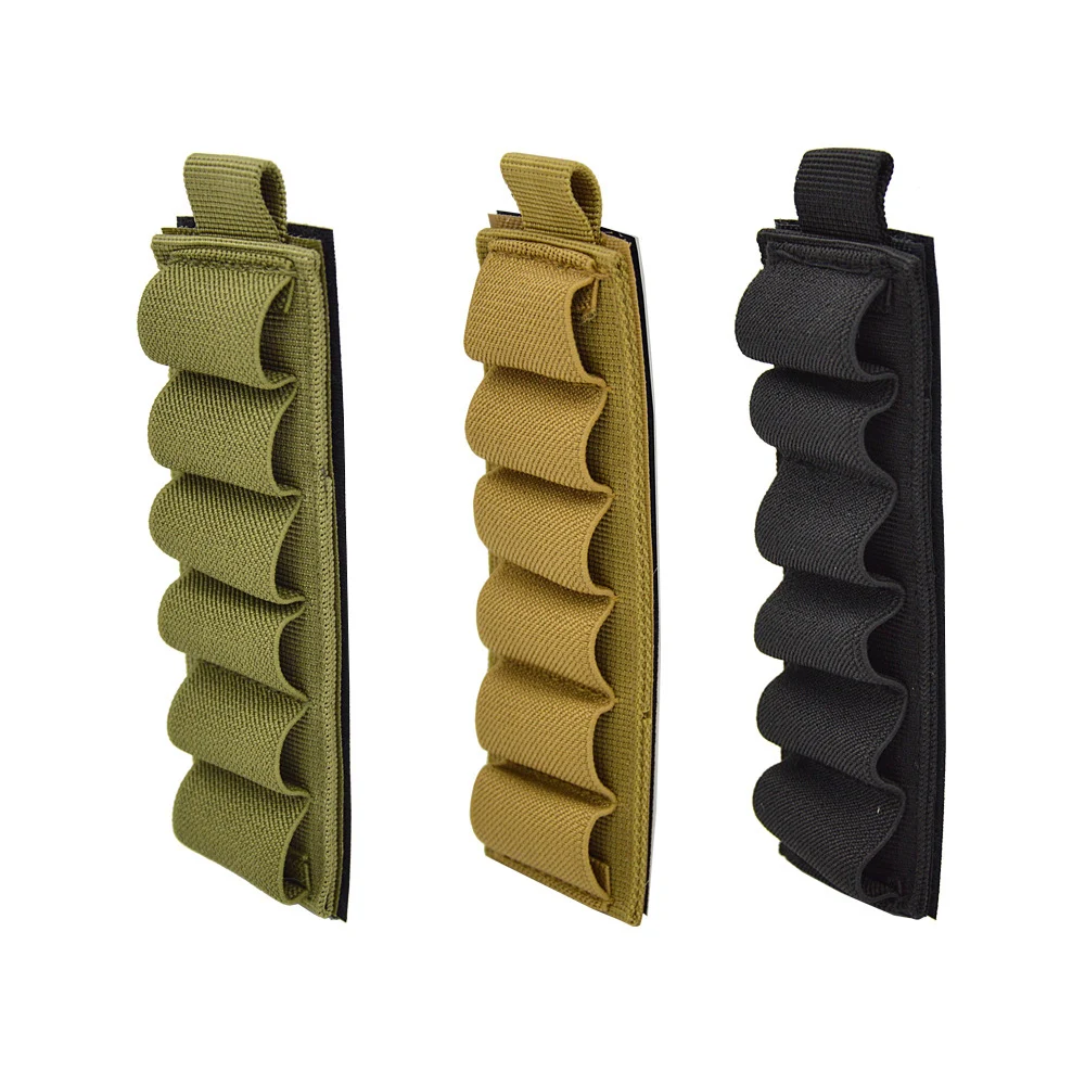 Tactische Outdoor 6 Ronde Shotgun Shell Houder Munitie Pistool Bullet Reload Houder met zelfklevende achterkant Sticker voor 12 Gauge