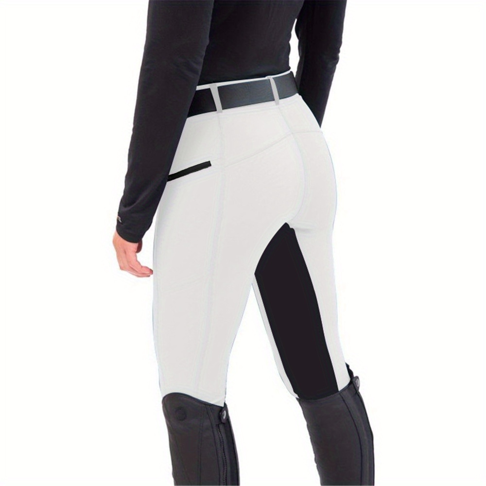 Calças equestres da moda europeia e americana, calças justas com emenda elástica, calças casuais de pernas pequenas