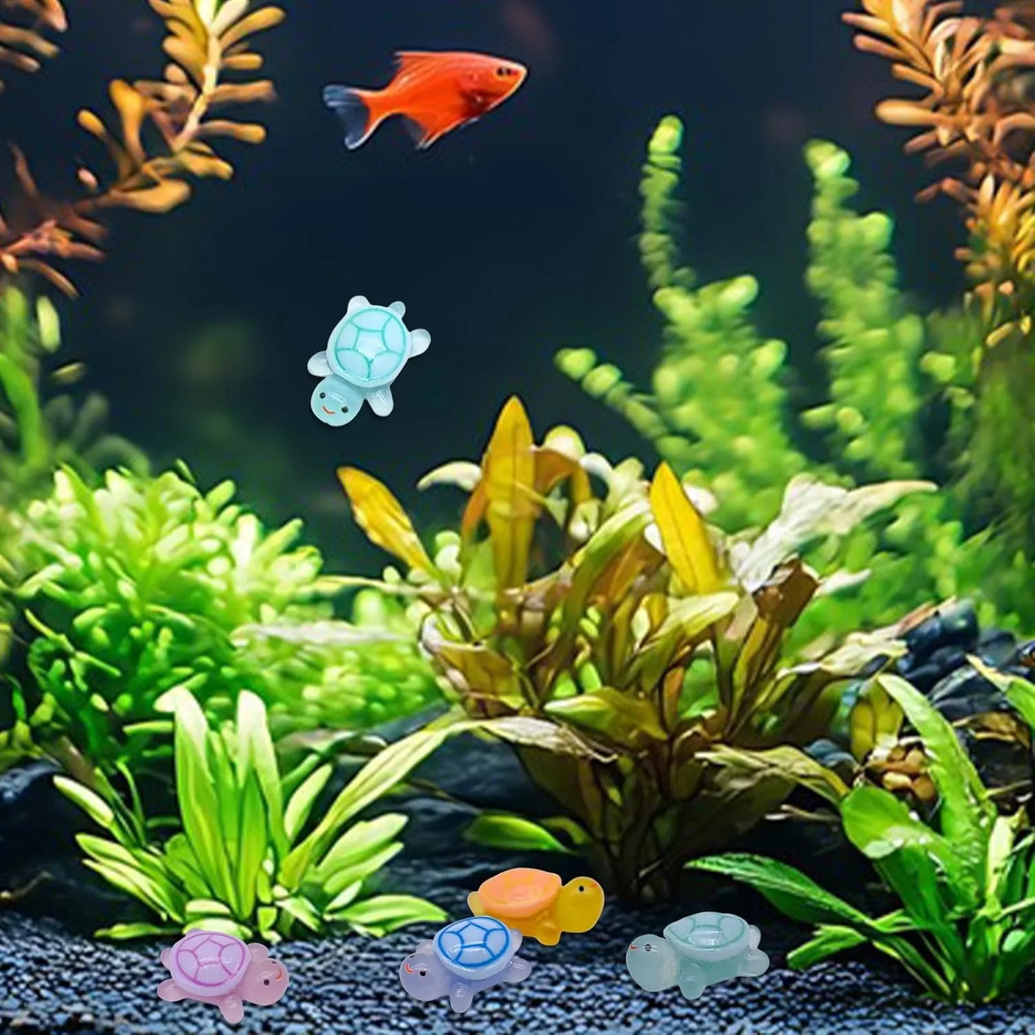 20/50/100 PCS น่ารัก Mini Luminous เต่าเครื่องประดับเรืองแสงใน Dark MiniTurtle Micro Landscape ของเล่นเด็กตกแต่งบ้านของขวัญ