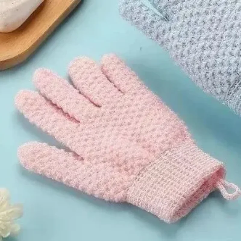 ถูผ้าเช็ดตัวห้านิ้วถุงมืออาบน้ําฝักบัวFrostedโคลนเครื่องมืออาบน้ําFrostedผ้าเช็ดตัวอาบน้ําเครื่องมือขัดถุงมืออาบน้ํา 1Pc