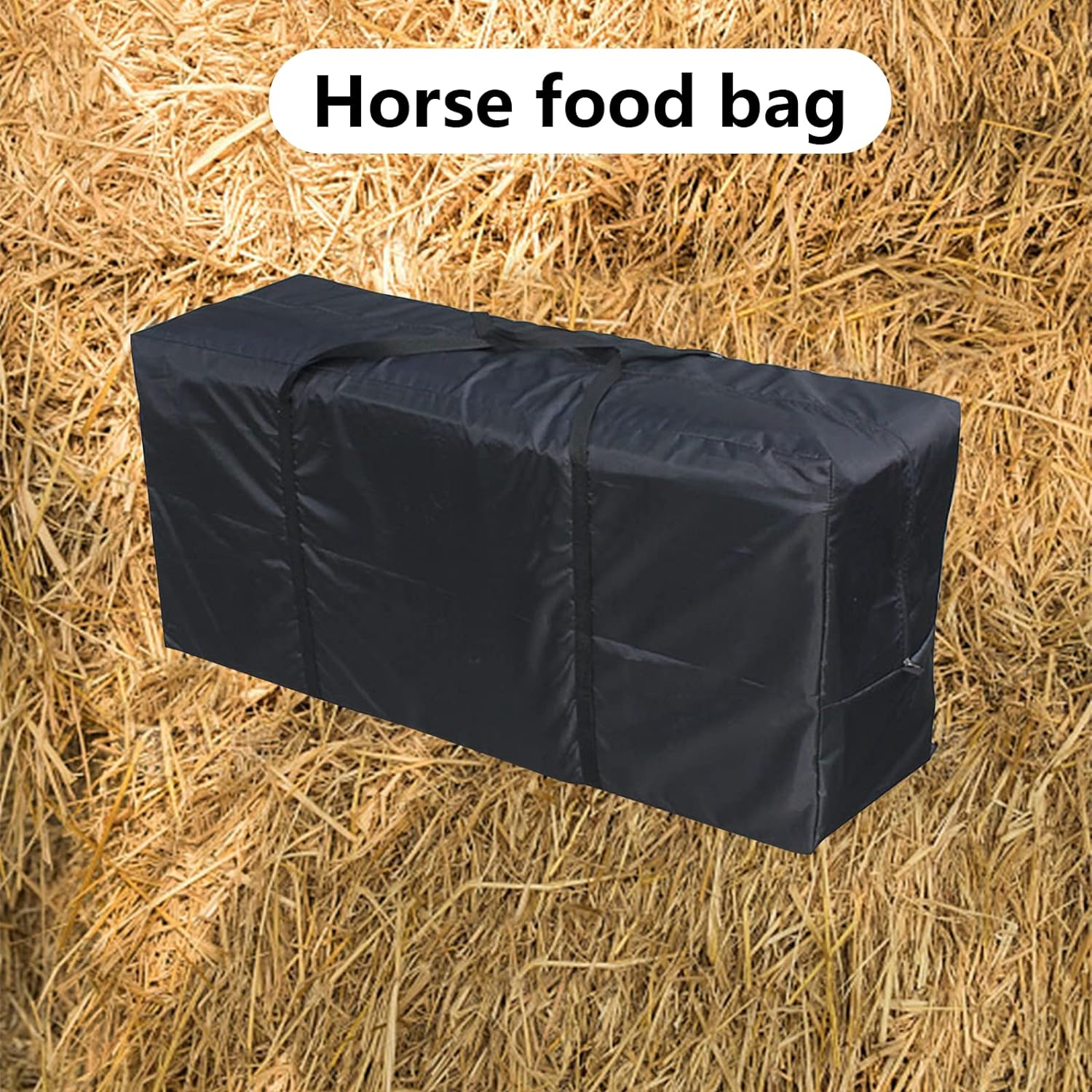 Bolsa de almacenamiento de pacas de heno de caballo, bolso de mano plegable impermeable con cremallera para caballos y cabras