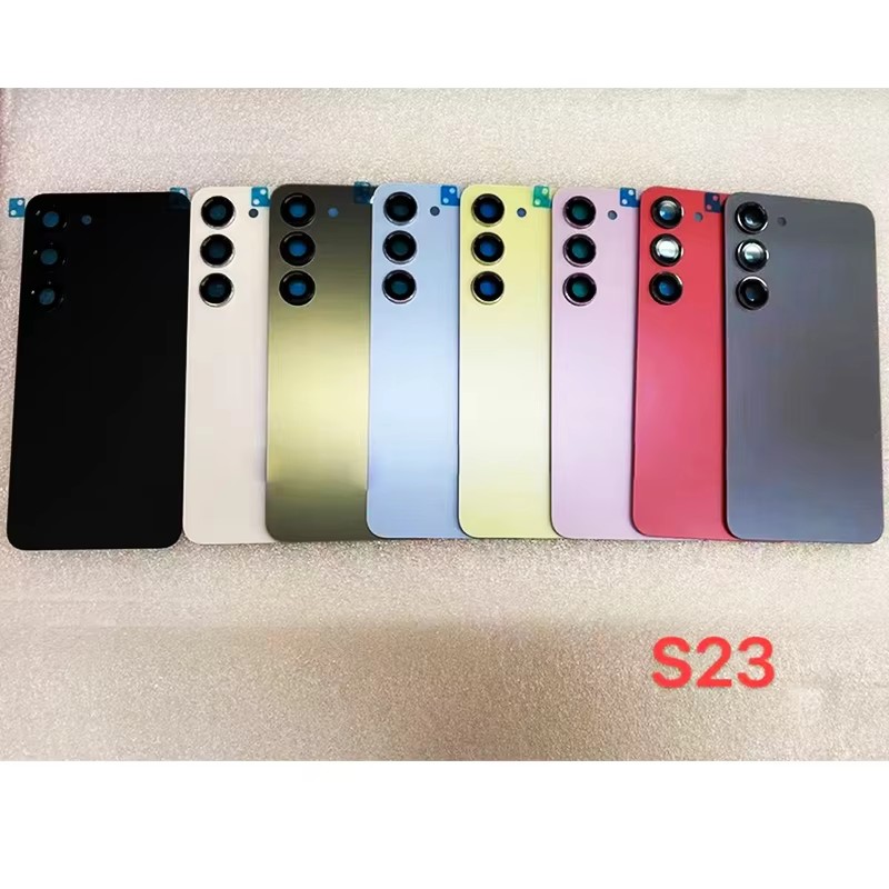 Rückglasabdeckung für Samsung Galaxy S23 Ultra 5G S23 S23 Plus, Ersatz-Batteriegehäuse für die hintere Tür, hinteres Gehäuse + Kameraobjektiv