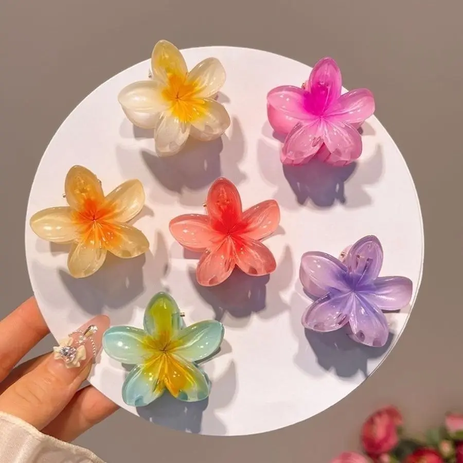 6 pezzi fermagli per capelli sfumati nuovo fiore artigli per capelli taglia piccola moda copricapo forcina granchio barrette accessori per capelli per le donne
