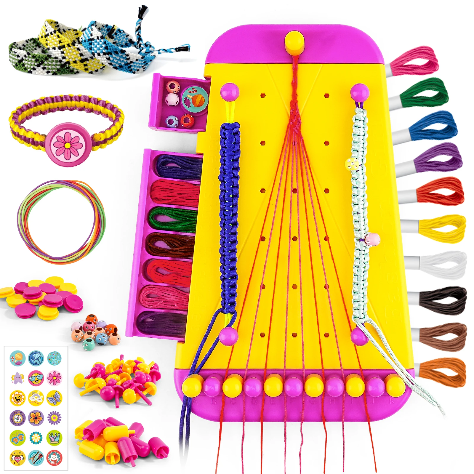 Freundschaftsarmband-Schmuckherstellungsset für Mädchen, Kunst- und Handwerksarmbänder, String MakerKit, Rollenspiel, Spielzeug, Geburtstagsgeschenk