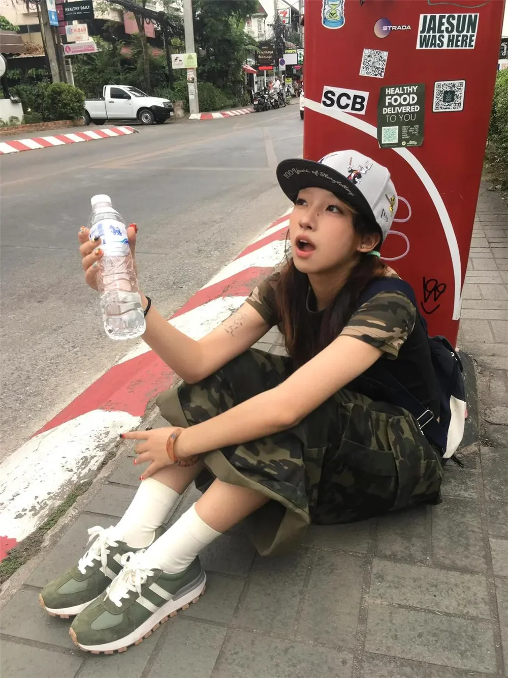 펑크 반바지 스트리트 캐주얼 여름 여성 위장 하라주쿠 빈티지 하이 웨이스트 루즈 반바지 Y2K 와이드 레그 헐렁한 2024 데님 반바지