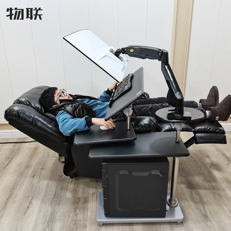 Space Capsule E-sports Bedside Table - Robotic Arm & Lifting Desk | Lazy Cockpit Suspension Bracket for Bedroom/Gaming
