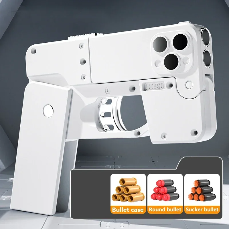 Soft Bullet Gun for Children, Shell Throwing, Brinquedo de simulação, Soft Bullet Gun, Pode ser lançado Modelo, Dobrável, Menino