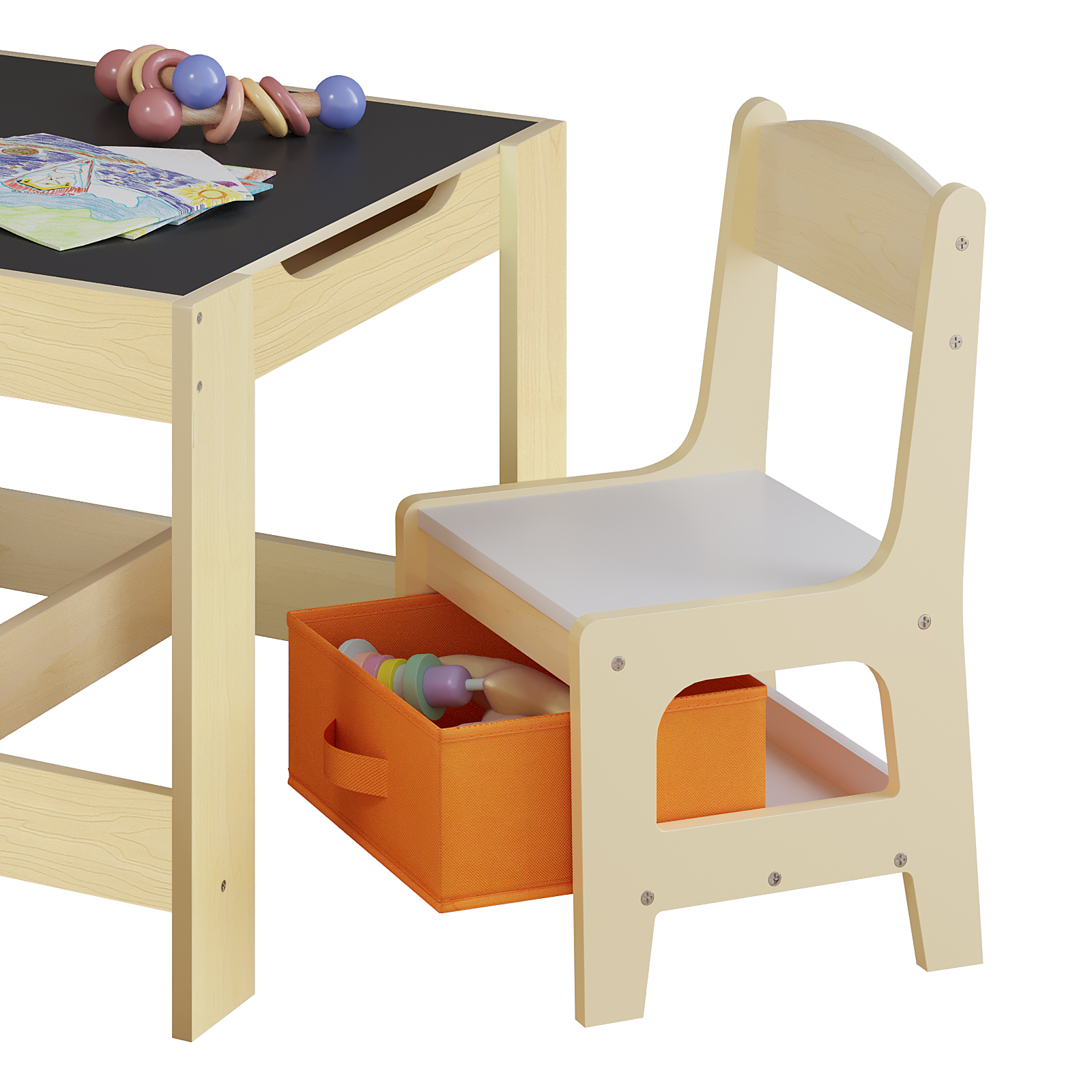 Table en bois avec 2 chaises pour enfants, ensemble de tabourets de bureau pour enfants d'âge préscolaire, garçons et filles, chaises de Table de jeu pour activités, 1 pièce