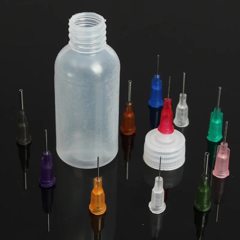 30 ml/50 ml โปร่งใส Polyethylene เข็ม Dispenser Dispensing ขวดสําหรับ Rosin Solder Flux Paste + 11 เข็มเครื่องมือ