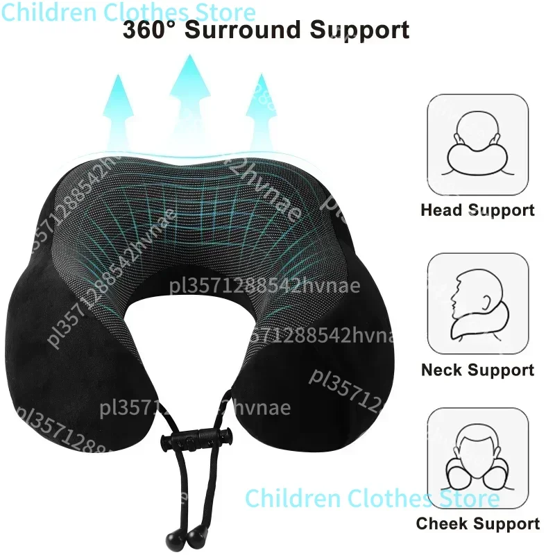Almohada en forma de U de espuma viscoelástica, soporte para el cuello, viaje, portátil, ayuda para dormir para estudiantes, almohada de avión, respaldo, almohada en U, almohada para el cuello