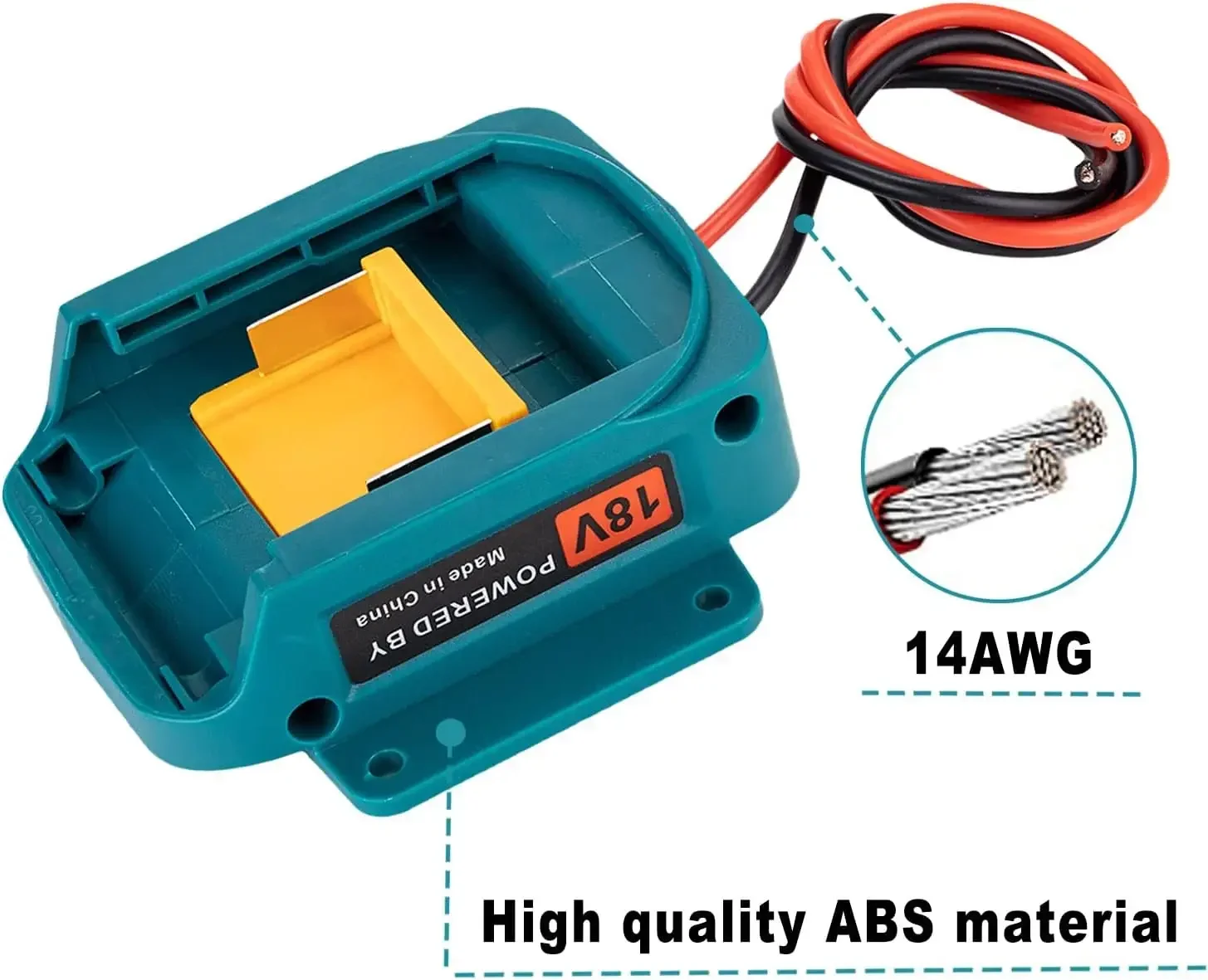 Battery Adapter for Makita 18V Battery DIY Power Wheels Adapter with 14 AWG Wire Connector for Rc Car Toys Robotics Rc Truck