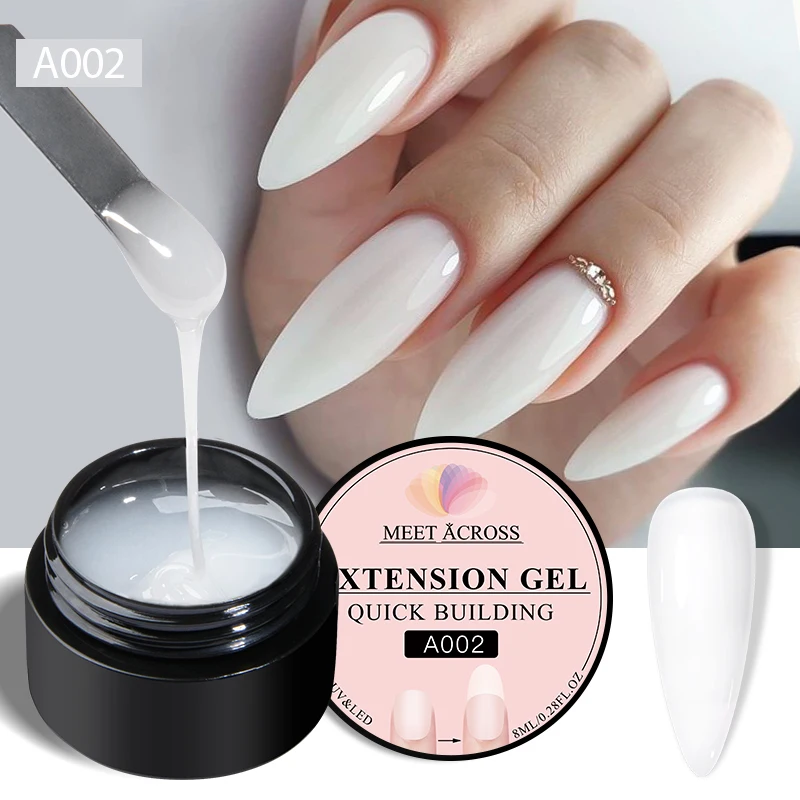 พบกับข้าม 8ml นมสีขาว Quick EXTENSION GEL เล็บ Vernis กึ่งถาวร Soak Off เล็บ UV เจล LED เคลือบเงาเล็บ